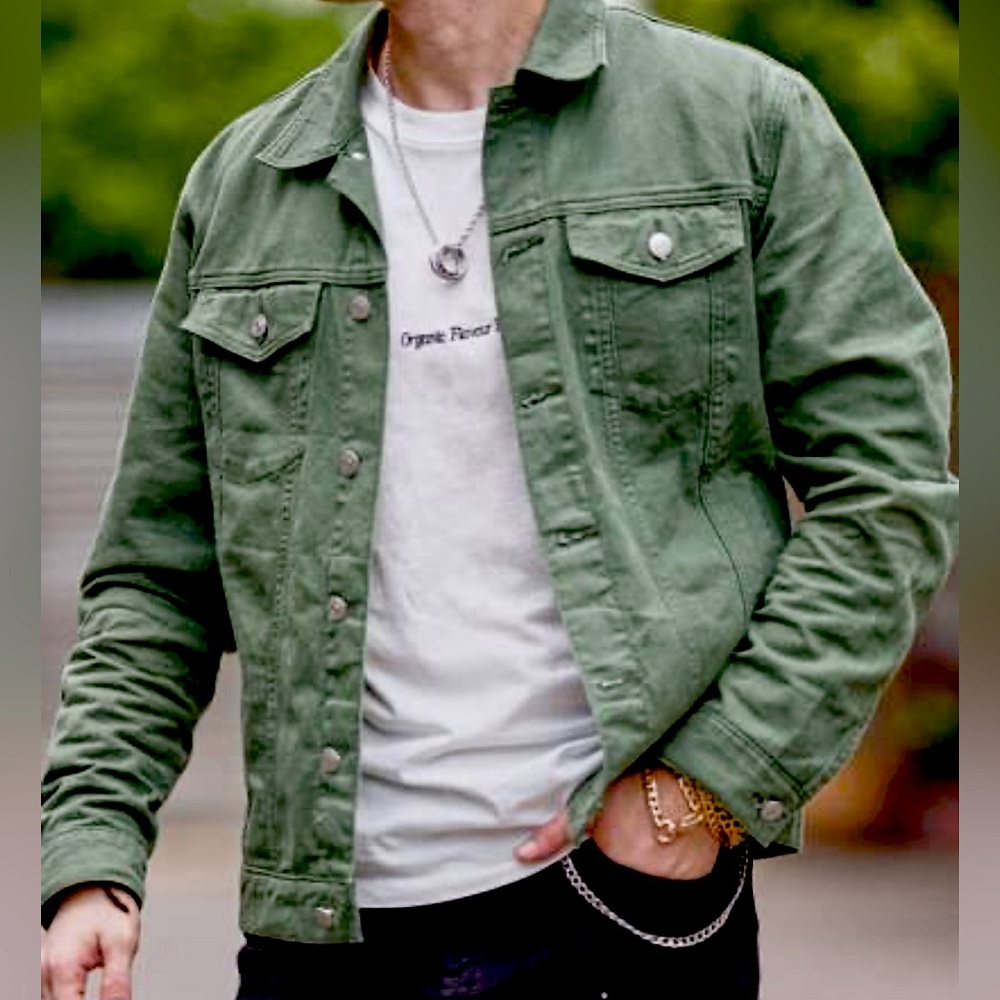 Denim Jacket In Military Green